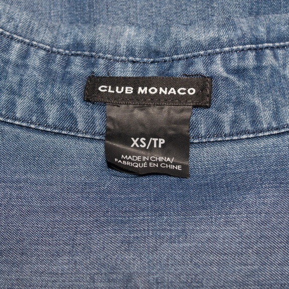 Club Monaco Denim Button Down Long Sleeve Top - Picture 3 of 5